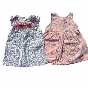 Mini Boden Dress Lot 6-12 months Spring Floral Beach Button